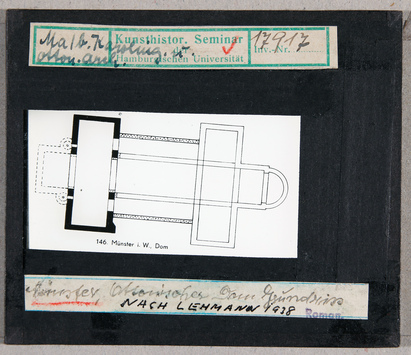 Vorschaubild Münster: Dom, Ottonischer Bau, Grundriss nachLehmann 1938 